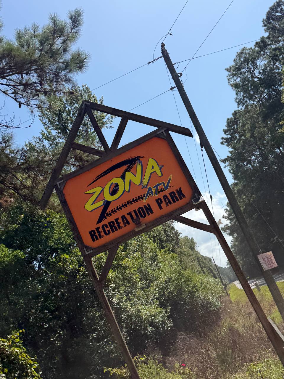 Letrero de Zona ATV Recreation Park